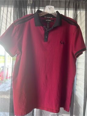 Nick Danger Men's Burgundy Polo with Black Trim